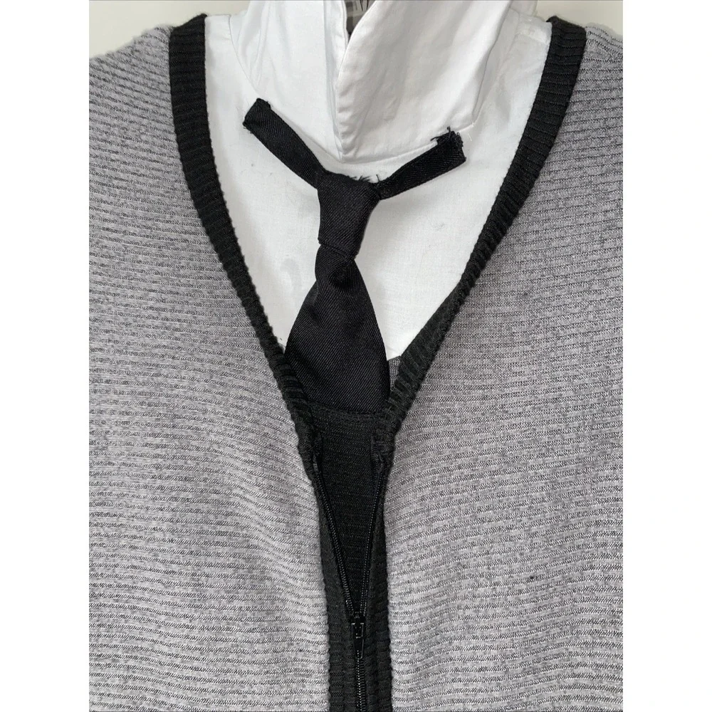 Wednesday Addams School Uniform Dress Kids Large Grey Gingham Cosplay Costume